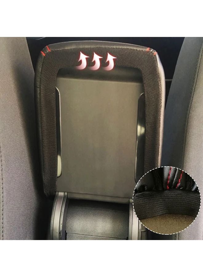 Vw Golf 6 MK6 2009 2012 غطاء مسند الذراع الأسود الأحمر غطاء وحدة التحكم من الجلد الاصطناعي الفاخر واقي الغطاء - Image 2